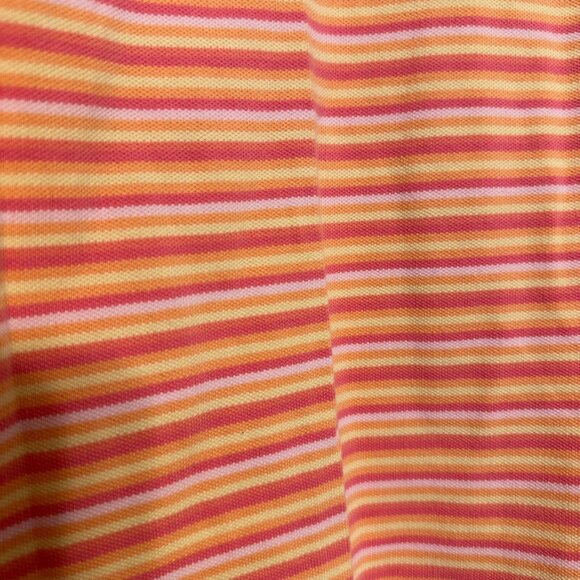 Sport Savvy Womens Tshirt Orange XL Striped Cotton Stretch Short Sleeve Tee - Picture 3 of 4
